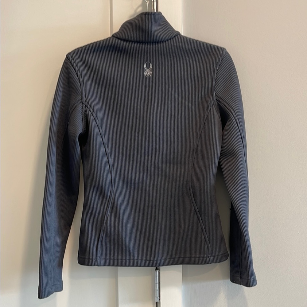 Spyder Women's Dark Gray Ribbed Full-Zip Utility Jacket - Picture 4 of 4